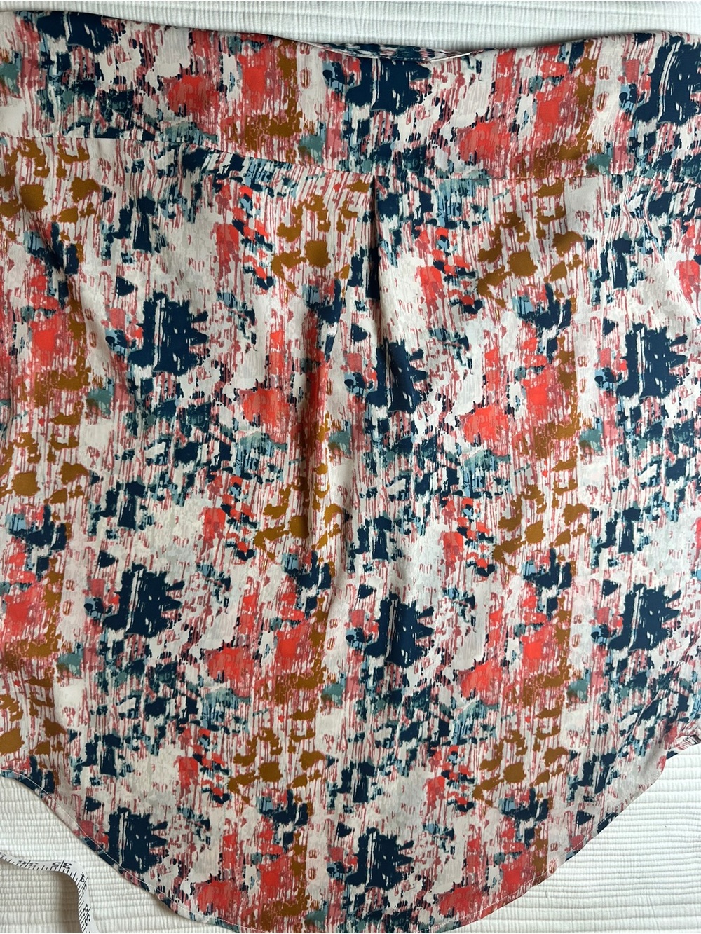 Veronica M Abstract Brushstroke Blouse — Coral, Navy & Olive